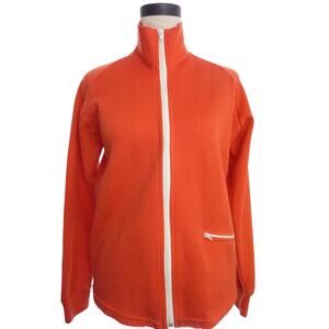 Vintage 70s Orange Zippered Jacket White Stag Speedo Japan Size Small S Retro